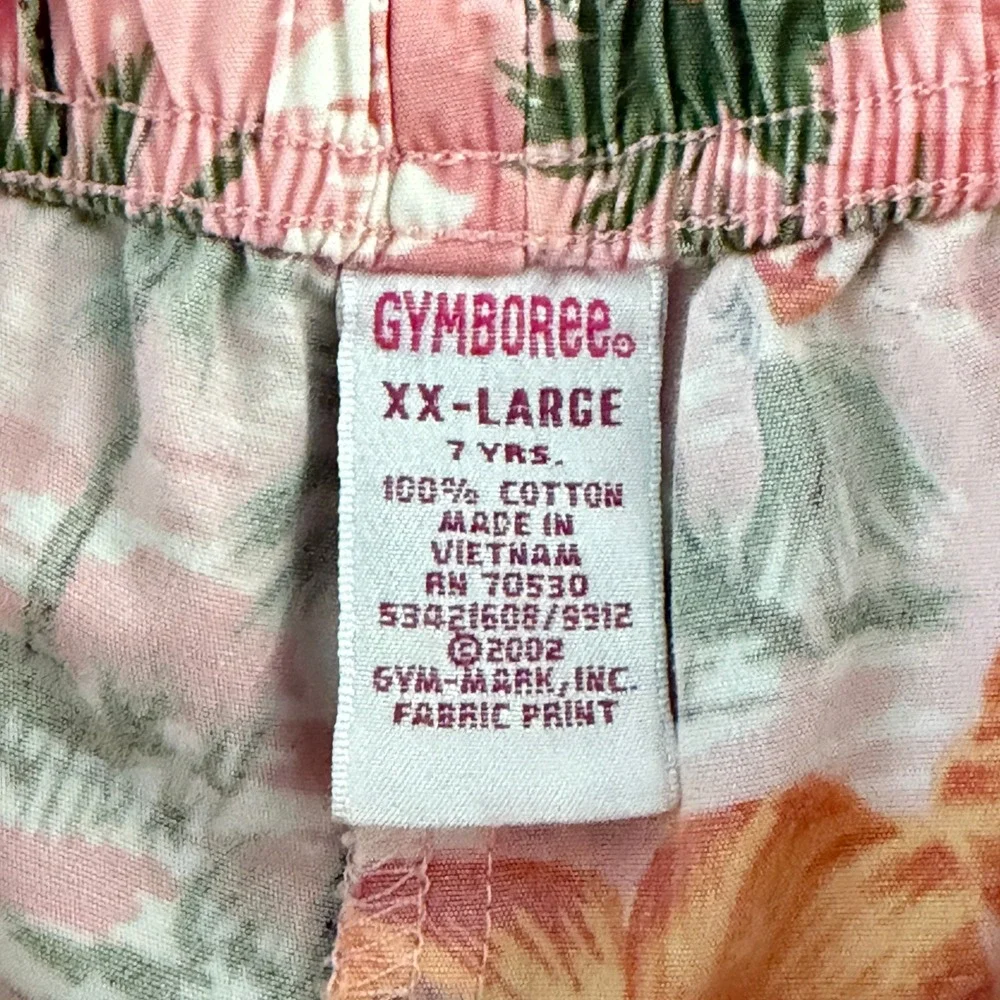 VTG Gymboree 2002 Little Hula Girl Y2K Tropical Pants XXL 7 Pull-on Beach Resort